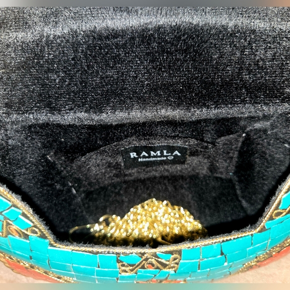 Ramla Jewel Mosaic Turquoise Women's Bag - Picture 8 of 9